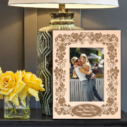 Beautiful Floral Decor Personalised Message Mother Etched Frames
