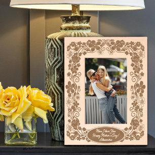 Beautiful Floral Decor Personalised Message Mother Etched Frames