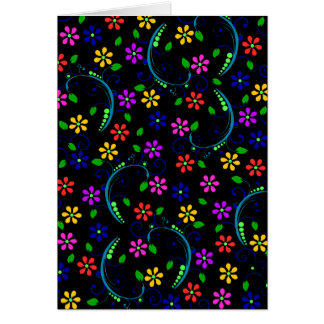 Beautiful Floral Design on Black Background