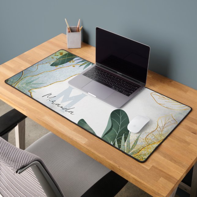 Beautiful Floral Design - Personalise Desk Mat (Office 2)