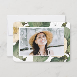 Beautiful Floral Elegant University Graduation Thank You Card