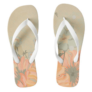 Beautiful floral flip flops