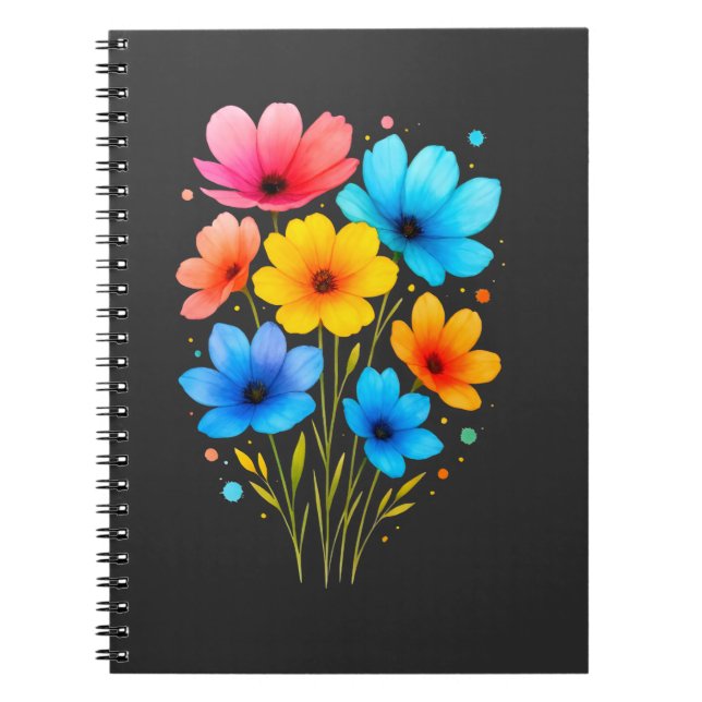 Beautiful Floral Flower T-Shirt Notebook (Front)