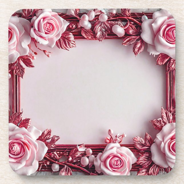 Beautiful Floral Frame Coaster (Front)