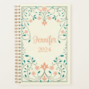Beautiful floral frame planner