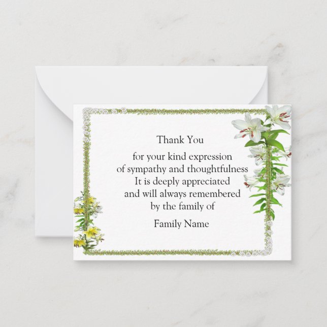 Beautiful Floral Frame Thank You Card (Front)