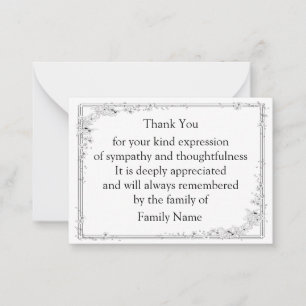 Beautiful Floral Frame Thank You Card