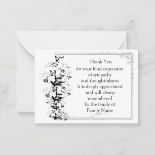 Beautiful Floral Frame Thank You Card