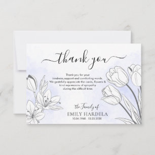 Beautiful Floral Funeral Thanks Card