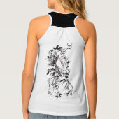 Beautiful Floral Girl With Red Lips Tank Top (Back)