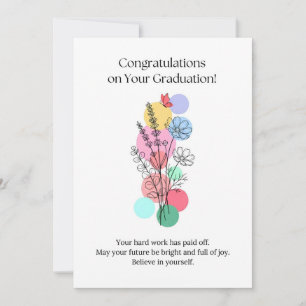 Beautiful Floral Graduation Card 5x7