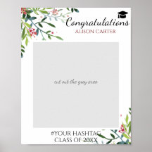 Beautiful Floral Graduation Party Photo Prop