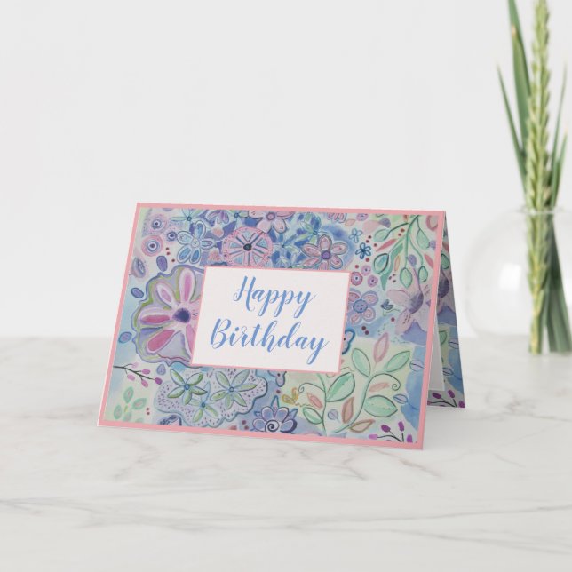 Beautiful Floral Happy Birthday Card (Front)
