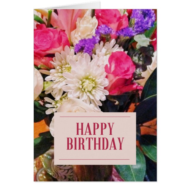 Beautiful Floral Happy Birthday Card (Front)