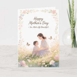 Beautiful Floral Happy Mother's Day Card