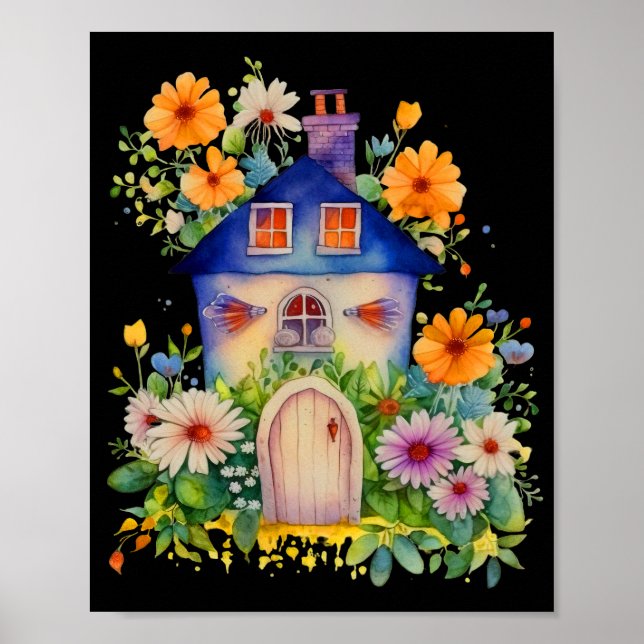 Beautiful Floral House Poster (Front)