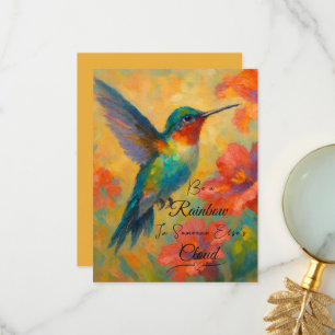 Beautiful Floral Hummingbird Greeting Card