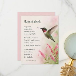 Beautiful Floral Hummingbird Greeting Card
