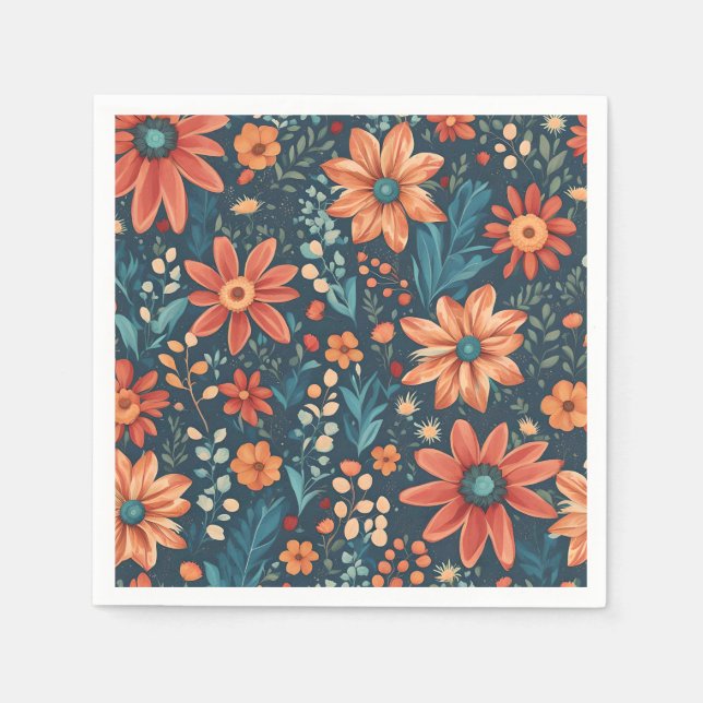 Beautiful Floral Inspiration  Napkin (Front)