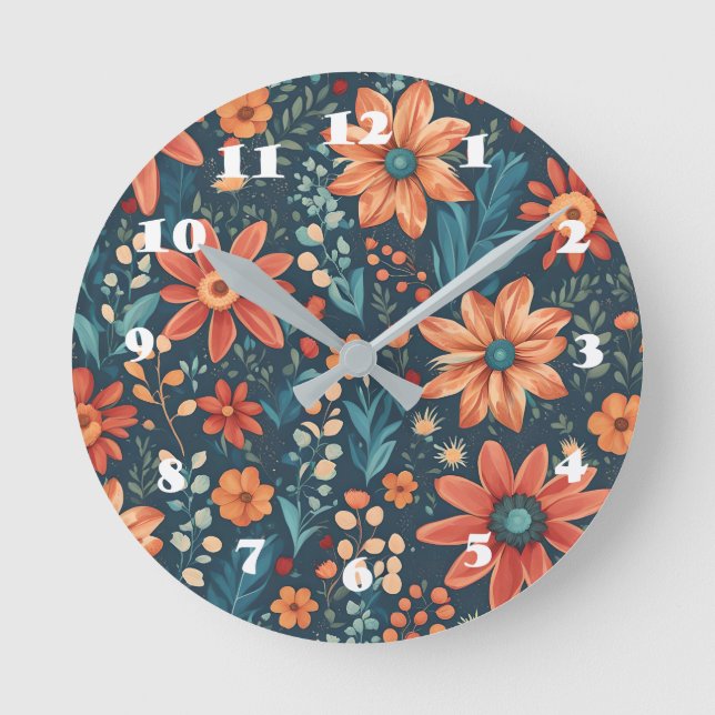 Beautiful Floral Inspiration  Round Clock (Front)