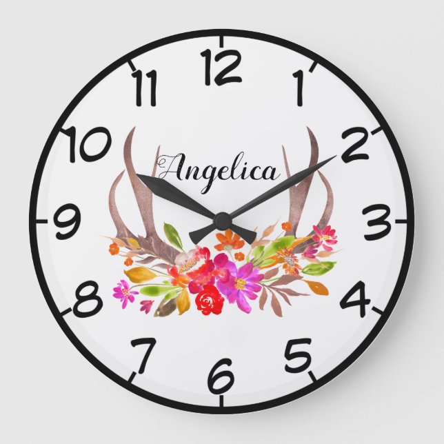 Beautiful Floral Large Clock (Front)
