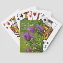 Beautiful Floral Lilac Personalised Playing Cards