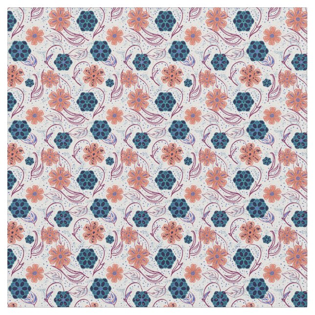 Beautiful floral modern pattern fabric (Close Up)