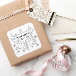 Beautiful Floral Monogram Product Label 