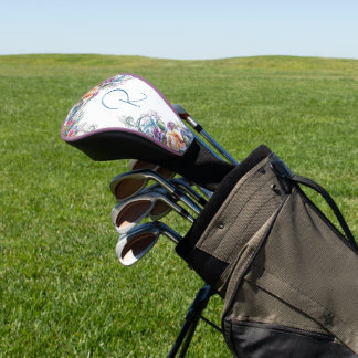 Beautiful Floral Monogrammed Golf Head Cover