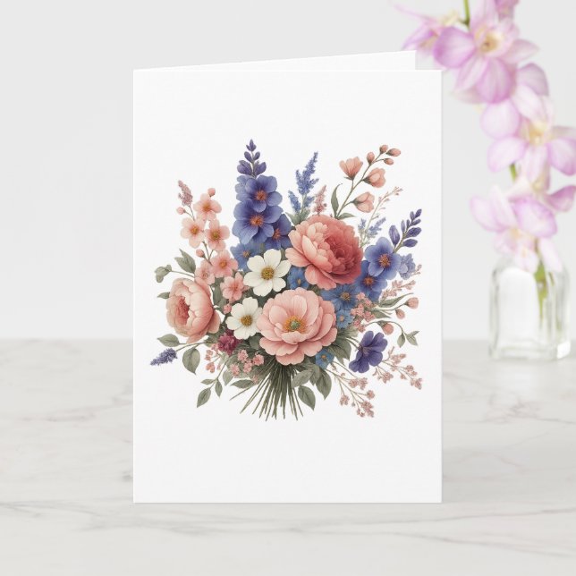 Beautiful Floral Mother’s Day Card With Love (Orchid)