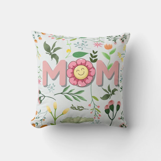 Beautiful Floral Mother’s Day Pillow  (Front)