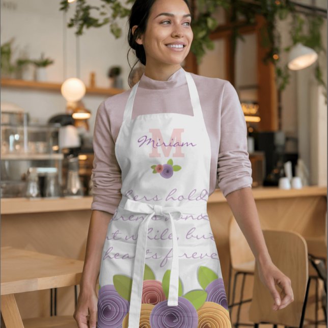 Beautiful Floral Mother's Day Quote Roses on White Apron (Creator Uploaded)