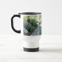 Beautiful Floral Park Bench Travel Mug