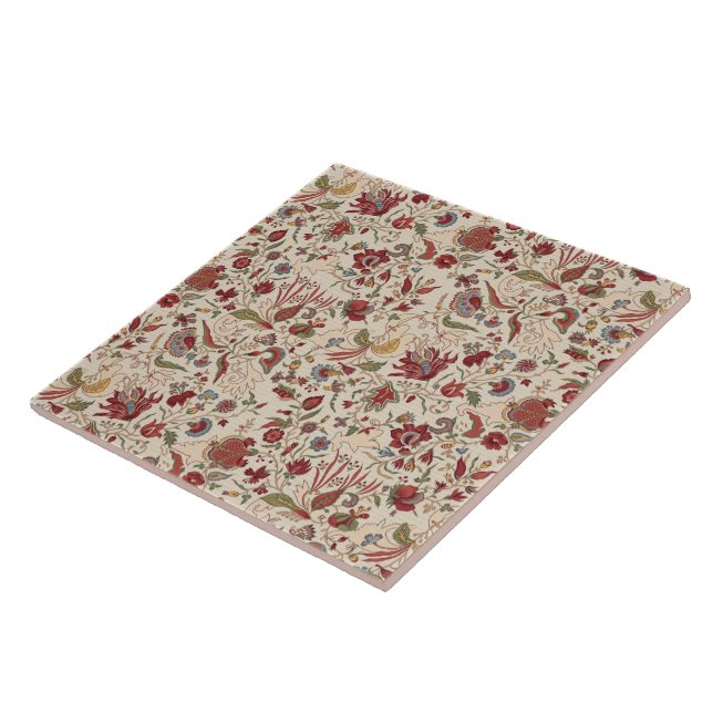 Beautiful floral pattern colourful trendy flowers tile (Side)