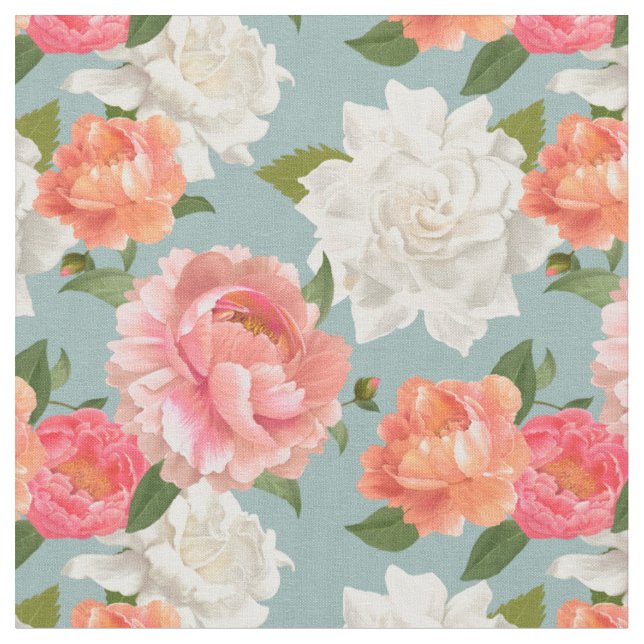 Beautiful Floral Pattern Fabric (Close Up)