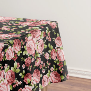 Beautiful Floral Pattern Roses with Green Foliage Tablecloth