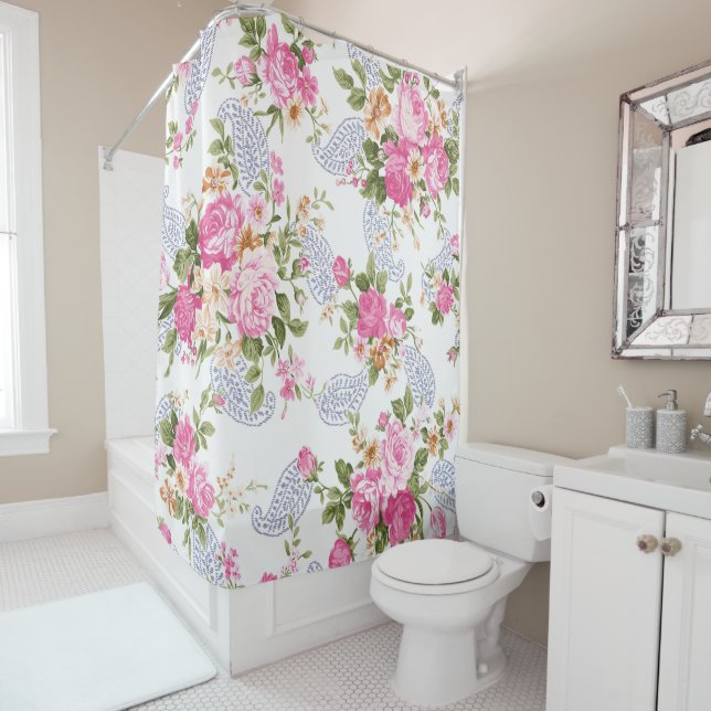 Beautiful Floral Pattern  Shower Curtain (In Situ)