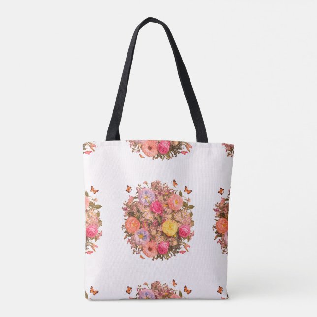   Beautiful Floral Pattern Tote Bag (Back)
