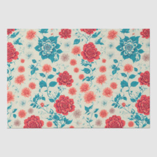 Beautiful Floral Pattern Vintage Colours Tissue Paper