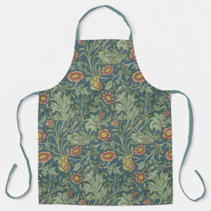 Beautiful Floral Pattern William Morris Green Pink Apron