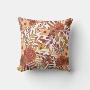 Beautiful Floral Pattern With Bright Autumn Cushion