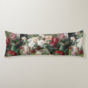 Beautiful Floral Pattern with Roses and Foliage Body Cushion