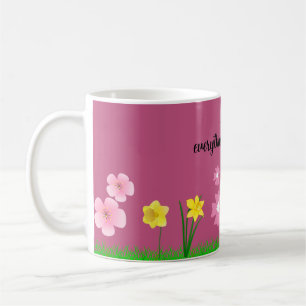 Beautiful Floral Patterned Special Sentences. Coffee Mug