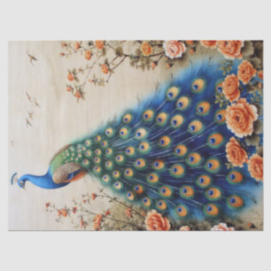 Beautiful Floral Peacock Decoupage Tissue Paper