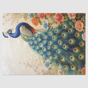 Beautiful Floral Peacock Decoupage Tissue Paper