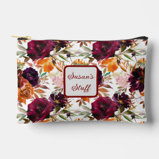 Beautiful Floral Personalised  Accessory Pouch