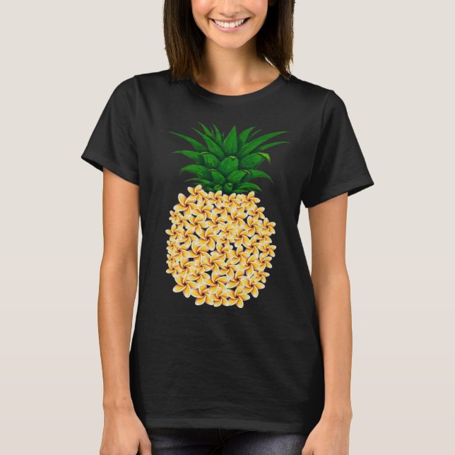 Beautiful floral pineapple men and women Hawaiian  T-Shirt (Front)