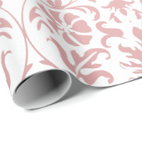 Beautiful Floral Pink and White Damask Design