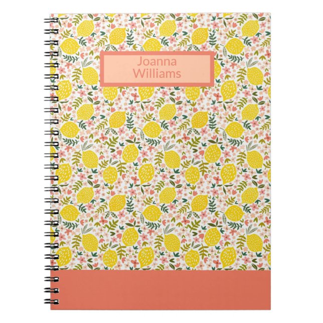 Beautiful floral pink lemonade flower bag notebook (Front)