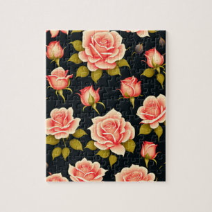 Beautiful Floral Pink Roses Jigsaw Puzzle
